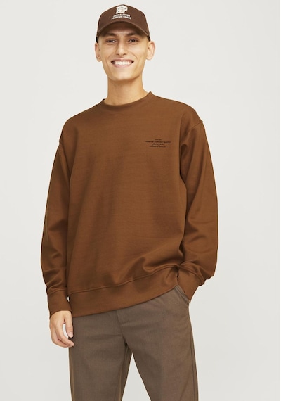 Jack & Jones Erkek Gögüs Logo Baskili Sweatshirt - Blachad 12261386 Nuthatch Siyah