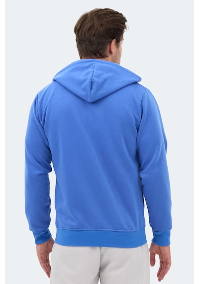 Slazenger Majestıc I Erkek Fermuarlı Kapüşonlu Cepli Indigo Sweatshırt Indigo