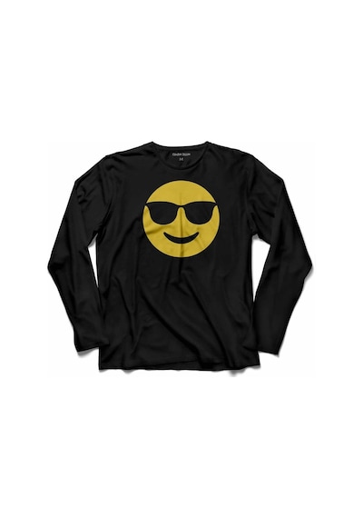 Gözlük Emoji Icon Smıle Glases Uzun Kollu Tişört