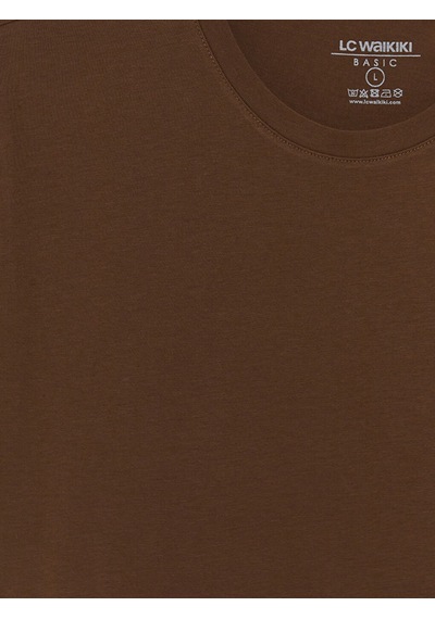 Lcwaıkıkı Classic Kahverengi Slim Fit %100 Pamuk Basic Tişört