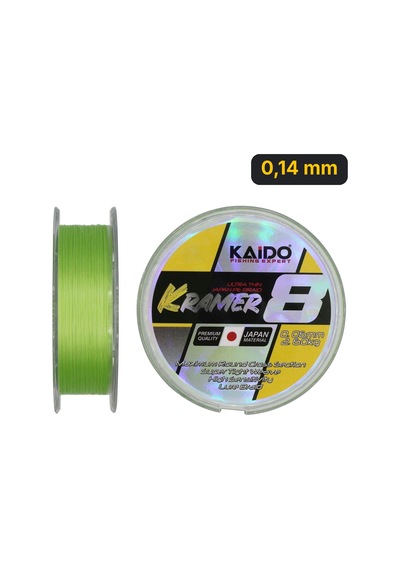 Kaido Kramer Japan 8x Braid 250 Mt Lime Green 0,14 Mm