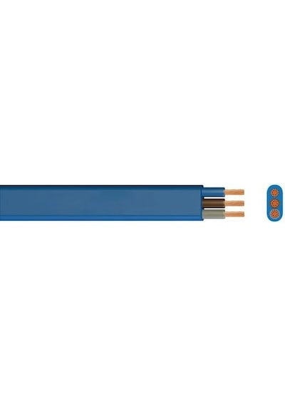 Hitit 3x2.5 Mavi Yassı %100 Bakır Ttr Kablo / 100 Metre