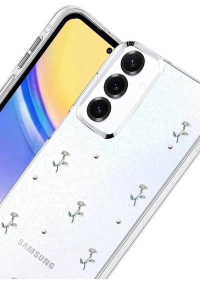 Newface Samsung Galaxy S25 Plus Fiyonk Desenli Kapak - Desen 4 Beyaz