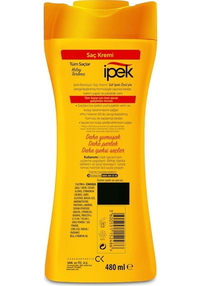 Saf Özü Saç Kremi Provitamin B5 Kolay Tarama Tüm Saçlar 480 Ml