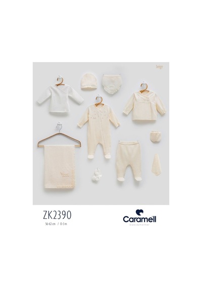 Caramell My Baby Kumsal % 100 Coton 10 Lu Hastane Çıkışı Yeni Sezon Only Flowers 2390 Bej Bej