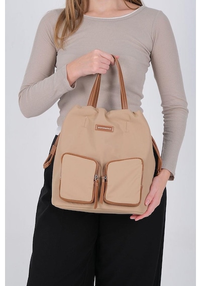 Silver Polo Sp1232 Kadın Sırt Çantası Saten Nut-taba