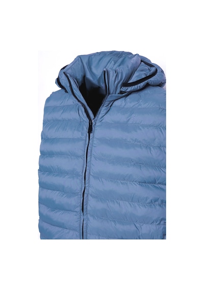 Tudors Erkek Slim Fit Dar Kesim Astarlı Rüzgar Geçirmez Cepli Mavi Çıkarılabilir Kapüşonlu Şişme Yelek-32082 Lacivert