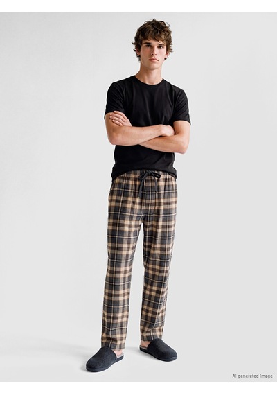 LC Waikiki Lc Waıkıkı Gri Ekose Erkek Pijama Alt