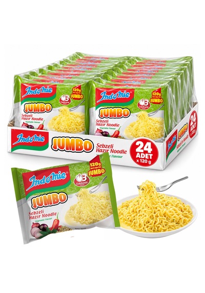 Indomie Noodle Jumbo 120 Gr Sebzeli X 24 Adet