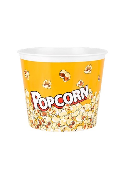 3 Adet Mısır Cips Kovası Renkli Plastik Popcorn Kasesi