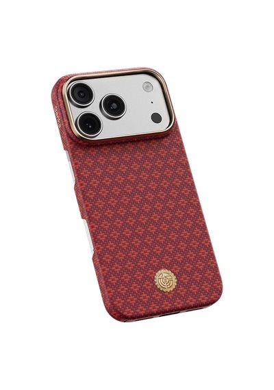 Apple iPhone Uyumlu 18 Pro Max Kılıf M-safeli Benks Armorair Armorgrid Yüksek Çerçeveli C1 Kevlar Karbon Kırmızı