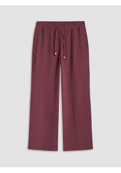 Lcwaıkıkı Classic Mürdüm Beli Lastikli Müslin Kadın Pantolon