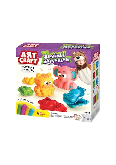 3d Hayvanlar Oyun Hamur Seti 200 Gr. - Oyun Hamuru Seti - Hamur Setleri - Hamur Kalıpları Renkli
