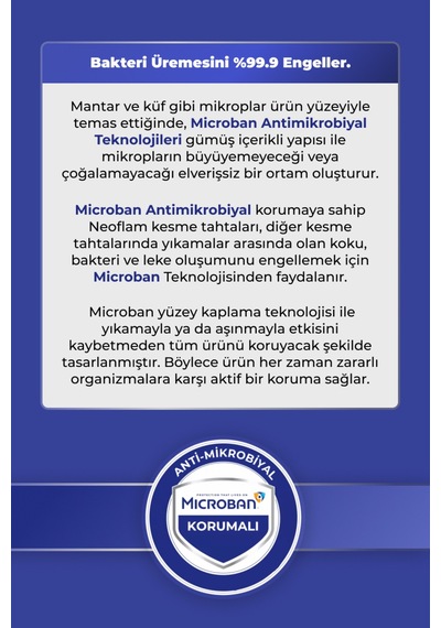 Fika Microban Kesme Tahtası Büyük 305 X 445 X 9 Mm - Bej Bej
