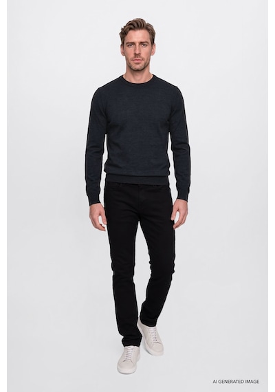AC&Co / Altınyıldız Classics Ekstra Slim Fit Riss Pamuklu Esnek Erkek Kot Pantolon Siyah