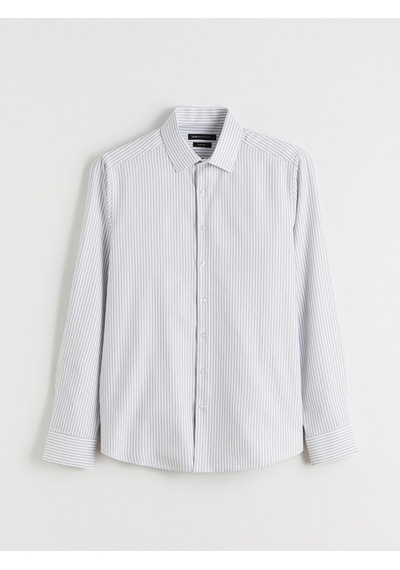 Lcw Busıness Yeşil Slim Fit Çizgili Gabardin Erkek Gömlek