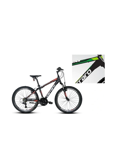 Carraro Speed 240 Erkek Dağ Bisikleti 360h V 24 Jant 21 Vites Mat Siyah Yeşil Koyu Yeşil Çok Renkli