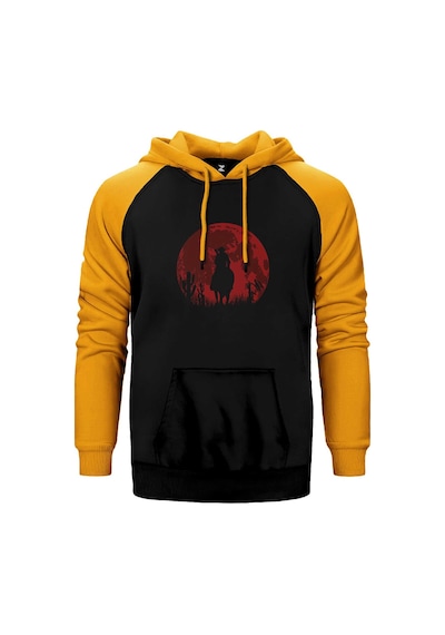 Red Dead Redemption 2 Red Moon Sarı Renk Reglan Kol Kapşonlu Sweatshirt Sarı