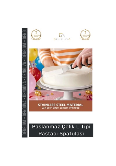Hamurkalıbı Paslanmaz Çelik Profesyonel Pasta Süsleme Krema Düzeltme Ganaj L Tipi Pastacı Spatulası Çok Renkli