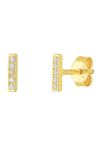Goldkupe 14 Ayar Taşlı Çubuk Altın Küpe 0,60 Gr-4156