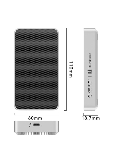 Orico X50 Thunderbolt 5 80gbps, 2280 M.2 Nvme, Intel Chipset, Max. 4tb Kapasite, Sessiz Çalışma, Pasif Soğutma, Led Gösterge, Gümüş, Alüminyum, Type-c Disk Kutusu X50 Orico X50 Thunderbolt 5 80gbps, 2280 M.2 Nvme, Intel Chipset, Max. 4tb Kapasite, Sessiz Çalışma, Pasif Soğutma, Led Gösterge, Gümüş, Alüminyum, Type-c Disk Kutusu X50