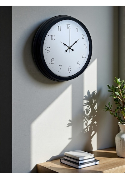 Pure Time Black 40 Cm Metal Duvar Saati Siyah