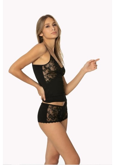 Pierre Cardin 361 Kadın Dantelli Penye Atlet Külot Kaşkorse Set 001