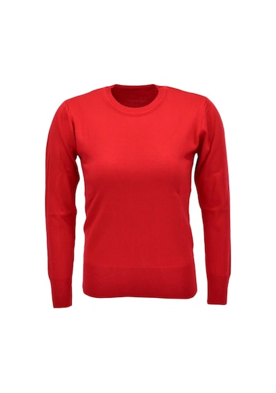 Kadın Sıfır Yaka Spor Kazak Bgl-st04085 Kırmızı