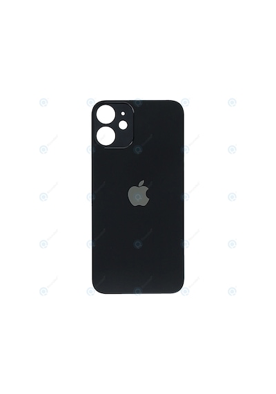 Apple Uyumlu iPhone 12 Mini Logolu Arka Pil Batarya Kapağı - Lens Hariç Siyah
