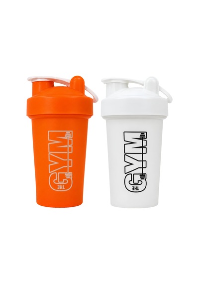 Gym Shaker 550 Ml Ölçekli Ve Sızdırmaz Kapaklı Protein Shaker 2'li Set Turuncu+beyaz
