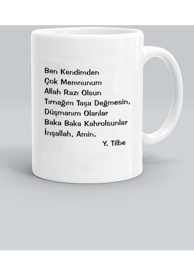 Yıldız Tilbe Motto Baskılı Beyaz Kupa Bardak Y-1