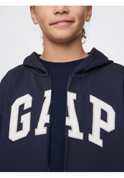 Gap Lacivert Erkek Çocuk Logo Relaxed Fermuarlı Sweatshirt