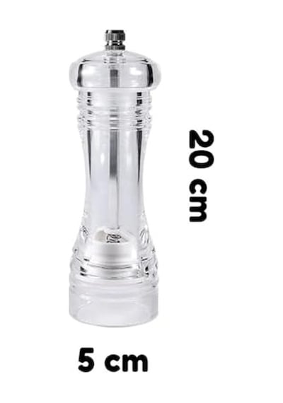 Akrilik Tuz Karabiber Değirmeni Öğütücü - Baharat Öğütücüsü, 20 Cm 2 Adet, Akrilik Değirmen 20 Cm Diğer