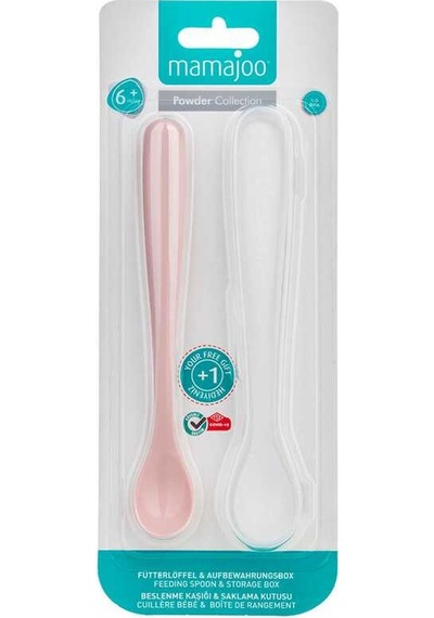 Mamajoo Antikolik Akıtmaz Alıştırma Bardağı 160 ml & İkili Ergonmik Beslenme Kaşığı - Powder Pink