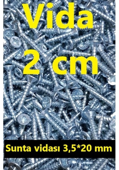 Vida 2 CM (200 Adet) - Ağaç - Ahşap - Sunta Vidası 3.5X20 MM Ar.10 N11.36183
