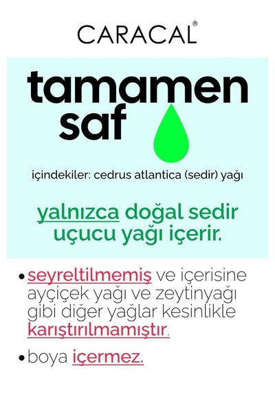 Caracal %100 Saf Sedir Ağacı Uçucu Yağı Doğal Sedir Ağacı Yağı 5 Ml Sedir Yağı