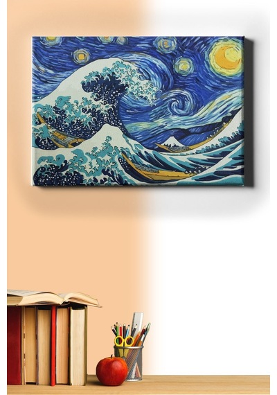 Webstyle Sayılarla Boyama Seti Kasnaklı Yıldızlı Geceler Ve Dalga 40 X 50 Cm