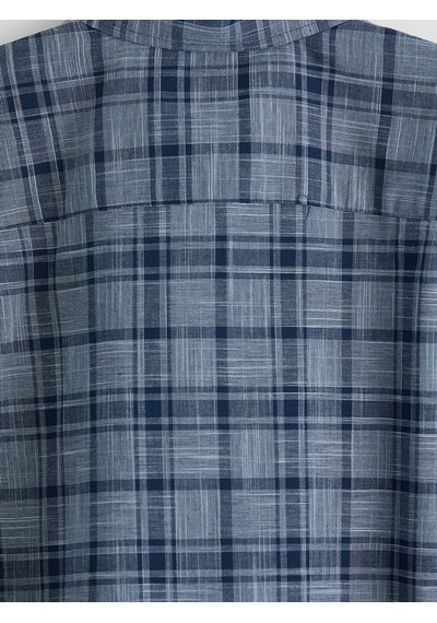 Lcwaıkıkı Classic Lacivert Regular Fit Ekose Poplin Erkek Gömlek