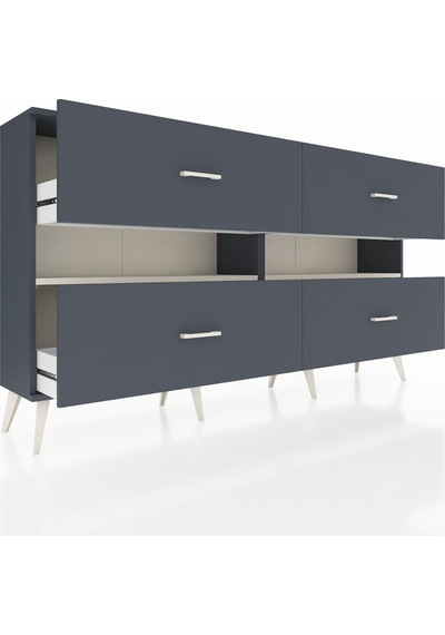 Arges Konsol 2 Raflı 4 Çekmeceli 176x30x99 Antrasit-aytaşı/antrasit Aytası/antrasıt - Antrasıt Arges Konsol 2 Raflı 4 Çekmeceli 176x30x99 Antrasit-aytaşı/antrasit Aytası/antrasıt - Antrasıt