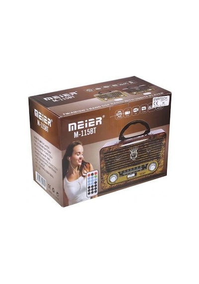 Meier M-115Bt Bluetootlu-Kumandalı Usb/Sd/Mp3 Şarjlı Radyo
