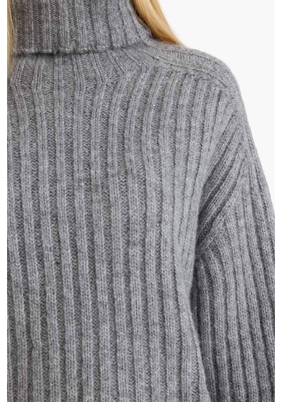 Defacto Oversize Geniş Kalıp Balıkçı Yaka Kazak G5463ax25wngr253 Gri-gr253