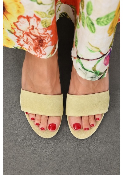 Butter Yellow Mini Topuklu Terlik 24471 Butter Yellow
