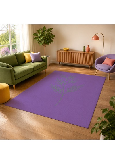 Kartela Halı Evo Halı Jüt Taban Dokuma Halı Mor - 100 X 150 Cm