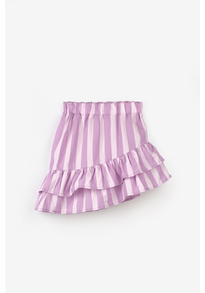Le Mabelle Lila Çizgili Kız Çocuk Crop Etek İkili Takım - Cora Lila