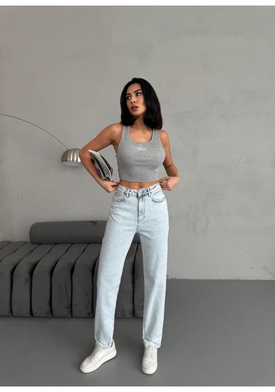 Ara Beden Snow Wash Lycra Mom Jean Mavi+kar Yıkama