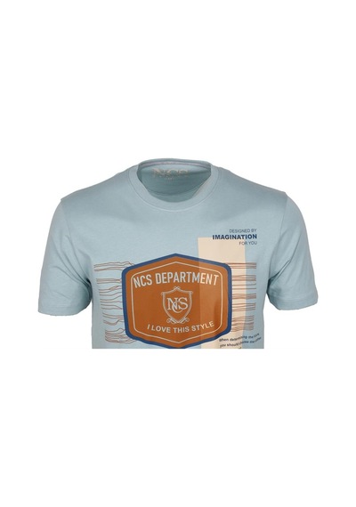 Ncs Mavi Bisiklet Yaka Slim Fit Dar Kesim Baskılı T-shirt 1216-mavi Mavi