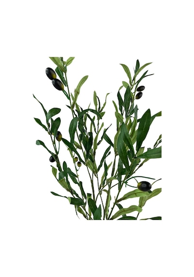 Yapay Çiçek Siyah Saksıda Zeytin Dalı 60Cm