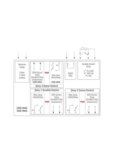 Emko Esm-9945.50301/0101/1000 ,96x96 220vac Kontak-3a Pt100 Fırın Kontrol