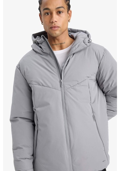 Defacto Defactofit Su İtici Regular Fit Kapüşonlu Fermuarlı Rüzgar Geçirmez Mont E9487ax25wngr91 Gri-gr91