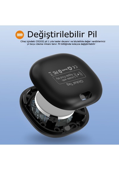 At520 Akıllı Takip Cihazı, Apple Find My İle Uyumlu, Tasmaya Uygun Kılıflı, Değiştirilebilir Cr2032 Pil, Evcil H Genel